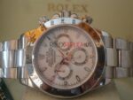 Rolex replica daytona 116520 classico acciaio white dial orologio replica copia imitazione 4us195 - immagine 4