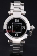 Cartier replica pasha acciaio black dial imitazione replica orologio copia 4us064