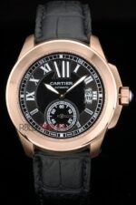 Cartier replica imitazione black rose gold replica orologio copia 4us069 - immagine 3