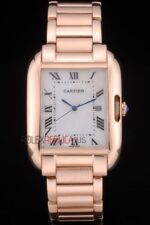 Cartier replica tank francaise full rose gold imitazione replica orologio copia 4us071 - immagine 3
