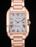 Cartier replica tank francaise full rose gold imitazione replica orologio copia 4us071