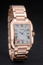 Cartier replica tank francaise full rose gold imitazione replica orologio copia 4us071 - immagine 4