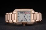 Cartier replica tank francaise full rose gold diamond imitazione replica orologio copia 4us072 - immagine 6