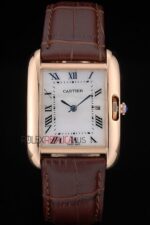 Cartier replica tank rose gold imitazione replica orologio copia 4us073 - immagine 3