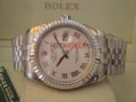 Rolex replica datejust acciaio white roman con righe jubilèè orologio replica copia imitazione 4us196