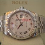 Rolex replica datejust acciaio white roman con righe jubilèè orologio replica copia imitazione 4us196