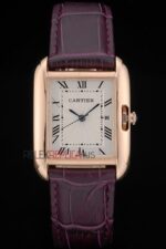 Cartier replica tank rose gold imitazione replica orologio copia 4us074 - immagine 3
