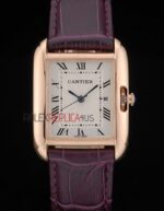 Cartier replica tank rose gold imitazione replica orologio copia 4us074 - immagine 4