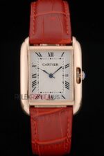 Cartier replica tank rose gold imitazione replica orologio copia 4us075 - immagine 3