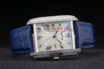 Cartier replica tank francaise acciaio diamond blue dial imitazione replica orologio copia 4us077 - immagine 5