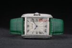 Cartier replica tank francaise acciaio diamond green dial imitazione replica orologio copia 4us078 - immagine 6