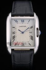 Cartier replica tank francaise acciaio black dial imitazione replica orologio copia 4us079 - immagine 3