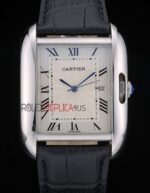 Cartier replica tank francaise acciaio black dial imitazione replica orologio copia 4us079