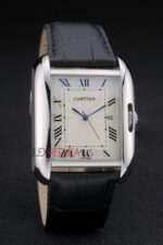 Cartier replica tank francaise acciaio black dial imitazione replica orologio copia 4us079 - immagine 4