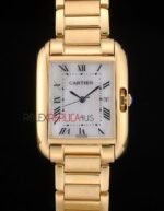 Cartier replica tank francaise  gold dial imitazione replica orologio copia 4us088