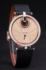 Cartier replica lady rose gold imitazione replica orologio copia 4us090 - immagine 3