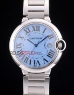 Cartier replica balon bleu acciaio celeste imitazione replica orologio copia 4us096