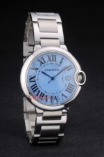Cartier replica balon bleu acciaio celeste imitazione replica orologio copia 4us096 - immagine 3