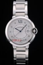 Cartier replica balon bleu acciaio brillantini imitazione replica orologio copia 4us100 - immagine 3