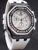 Audemars Piguet royal oak offshore white lady replica orologio copia imitazione crono 4us033 - immagine 3