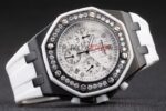 Audemars Piguet royal oak offshore white lady replica orologio copia imitazione crono 4us033 - immagine 4