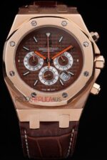 Audemars Piguet royal oak offshore special edition city of sails rose gold brown replica orologio copia imitazione crono 4us044