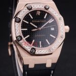 Audemars Piguet royal oak jumbo black dial diamond rose gold replica orologio copia imitazione crono 4us053