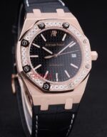 Audemars Piguet royal oak jumbo black dial diamond rose gold replica orologio copia imitazione crono 4us053