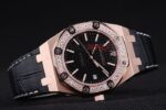 Audemars Piguet royal oak jumbo black dial diamond rose gold replica orologio copia imitazione crono 4us053 - immagine 4
