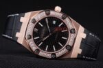 Audemars Piguet royal oak jumbo black dial diamond rose gold replica orologio copia imitazione crono 4us053 - immagine 5