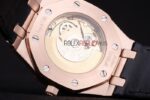 Audemars Piguet royal oak jumbo black dial diamond rose gold replica orologio copia imitazione crono 4us053 - immagine 6