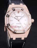 Audemars Piguet royal oak jumbo white dial diamond rose gold replica orologio copia imitazione crono 4us054