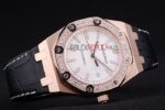 Audemars Piguet royal oak jumbo white dial diamond rose gold replica orologio copia imitazione crono 4us054 - immagine 5