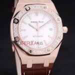 Audemars Piguet royal oak jumbo argentèè dial diamond rose gold replica orologio copia imitazione crono 4us055