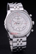 Breitling replica chrono acciaio navitimer white dial orologio replica copia imitazione 4us137 - immagine 3
