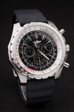 Breitling replica chrono acciaio navitimer black dial orologio replica copia imitazione 4us138 - immagine 3