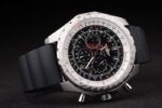 Breitling replica chrono acciaio navitimer black dial orologio replica copia imitazione 4us138 - immagine 6