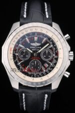 Breitling replica chrono acciaio navitimer black dial orologio replica copia imitazione 4us141 - immagine 3