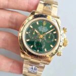 Rolex replica daytona 116508 oro giallo green dial 2016 orologio replica copia imitazione 4us197 - immagine 4