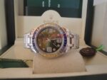 Rolex replica pearlmaster acciaio yellow blue orologio replica copia imitazione 4us265 - immagine 4