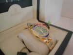 Rolex replica pearlmaster oro giallo yellow blue orologio replica copia imitazione 4us270 - immagine 12