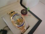 Rolex replica pearlmaster oro giallo yellow blue orologio replica copia imitazione 4us270 - immagine 5