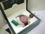 Rolex replica daytona vip pelle chocolate ceramichon bezel rose gold orologio replica copia imitazione 4us465 - immagine 4