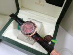 Rolex replica daytona vip pelle chocolate ceramichon bezel rose gold orologio replica copia imitazione 4us465 - immagine 8