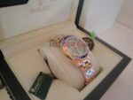 Rolex replica pearlmaster oro giallo yellow blue orologio replica copia imitazione 4us267 - immagine 6