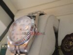 Rolex replica datejust acciaio white brillantini jubilèè orologio replica copia imitazione 4us248 - immagine 7