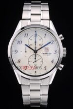 Tag-Heuer replica gran carrera chrono classic acciaio white dial imitazione replica orologio 4us287 - immagine 3