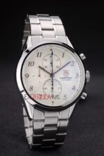 Tag-Heuer replica gran carrera chrono classic acciaio white dial imitazione replica orologio 4us287 - immagine 4