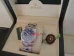 Rolex replica datejust acciaio oyster blue roman orologio replica copia imitazione 4us236 - immagine 9