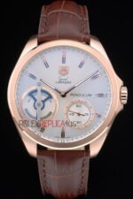 Tag-Heuer replica gran carrera pendulum rose gold white dial dial imitazione replica orologio 4us289 - immagine 3